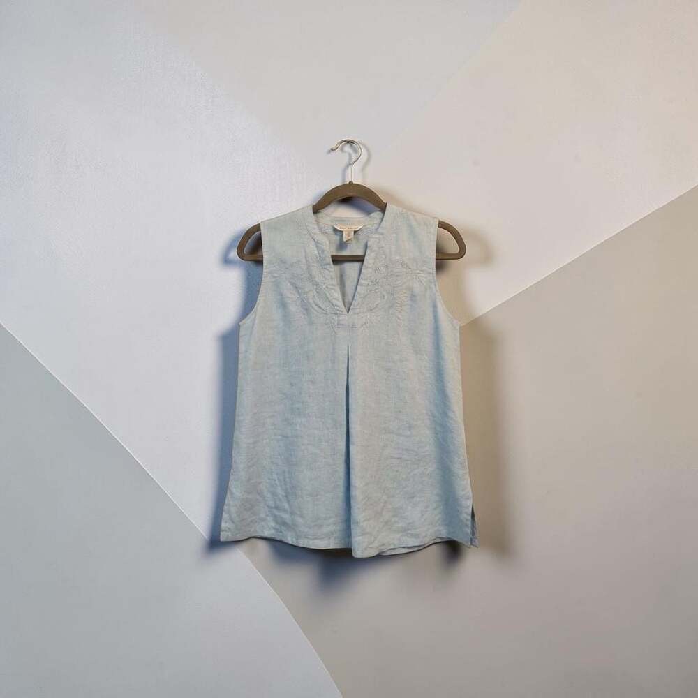 Tommy Bahama 100% Linen Embroidered Sleeveless Summer Size S/P